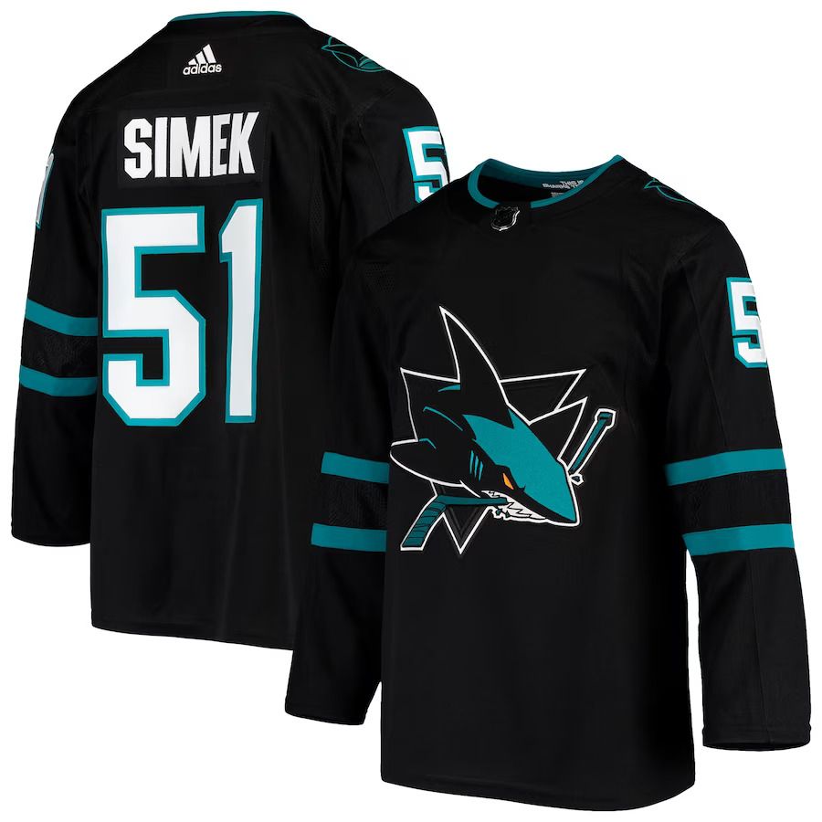 Men San Jose Sharks 51 Radim Simek adidas Black Alternate Authentic NHL Jersey